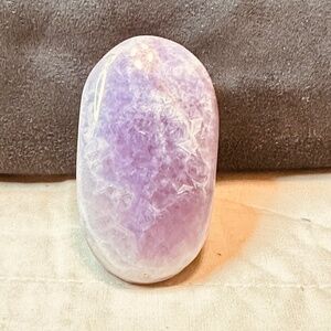 Amethyst Worry Stone Large Polished Amethyst Palm Stone 62.9 mm